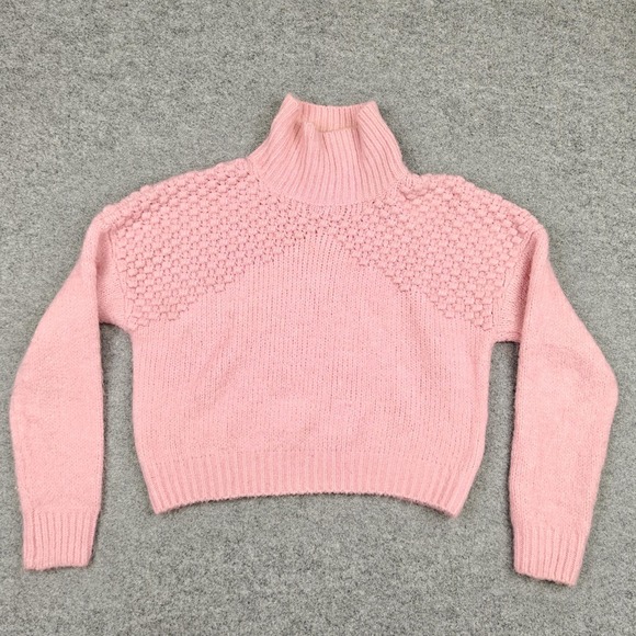 Free People Sweaters - Free People Sweater Womens XS Pink Popcorn Knit Turtleneck Chunky Pullover
